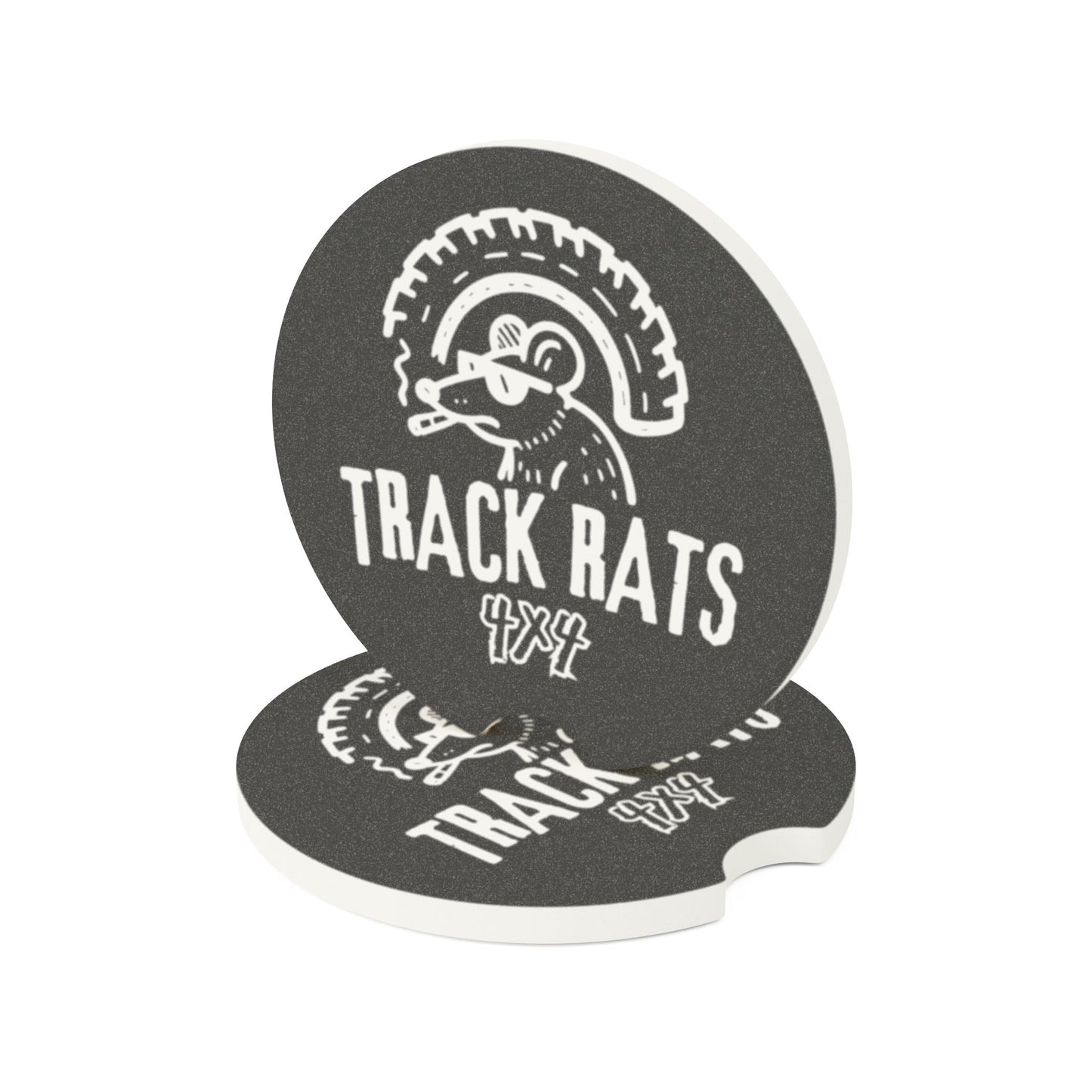 Track Rats 4x4 Car Coasters (black)