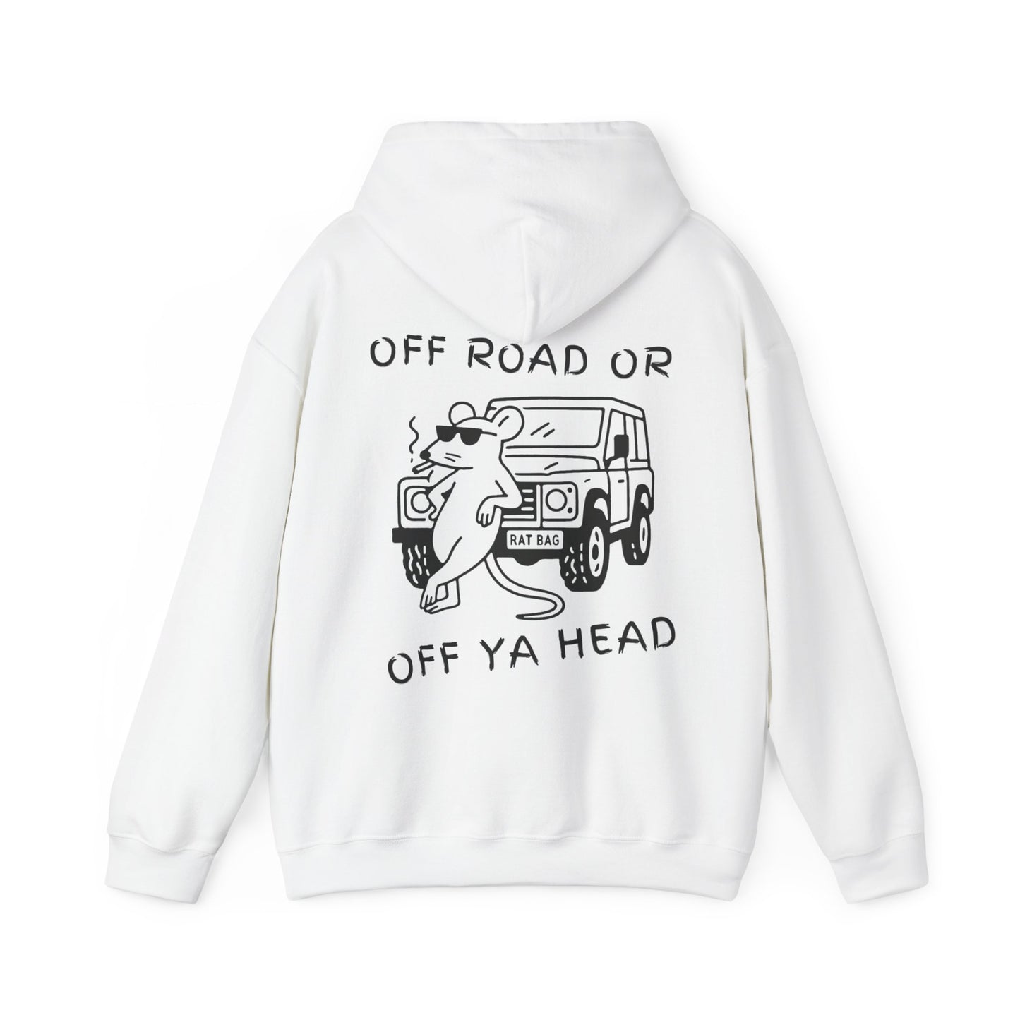 Track Rats 4x4 “off road or off ya head” (black logo) Hoodie