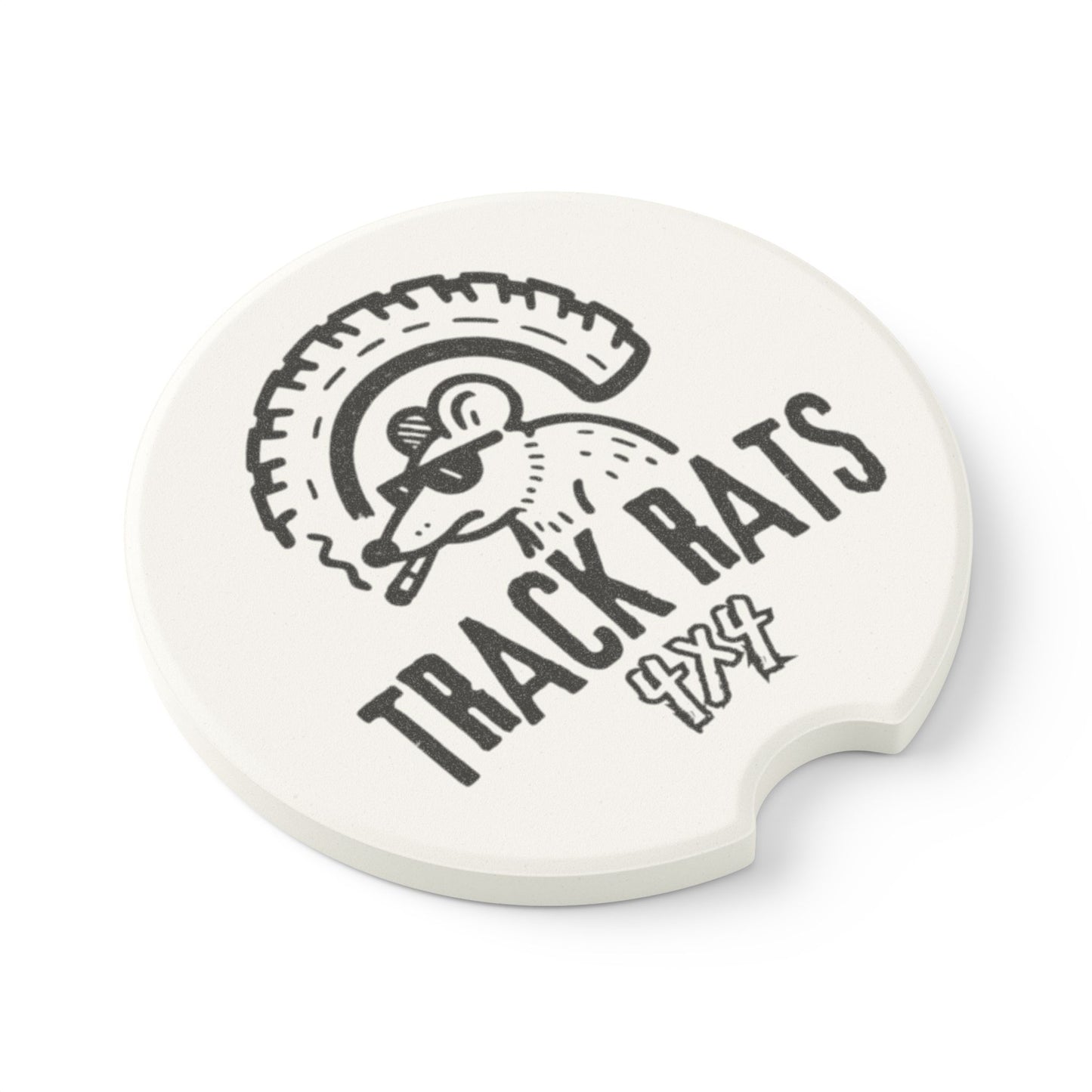 Track Rats 4x4 Car Coasters (white)