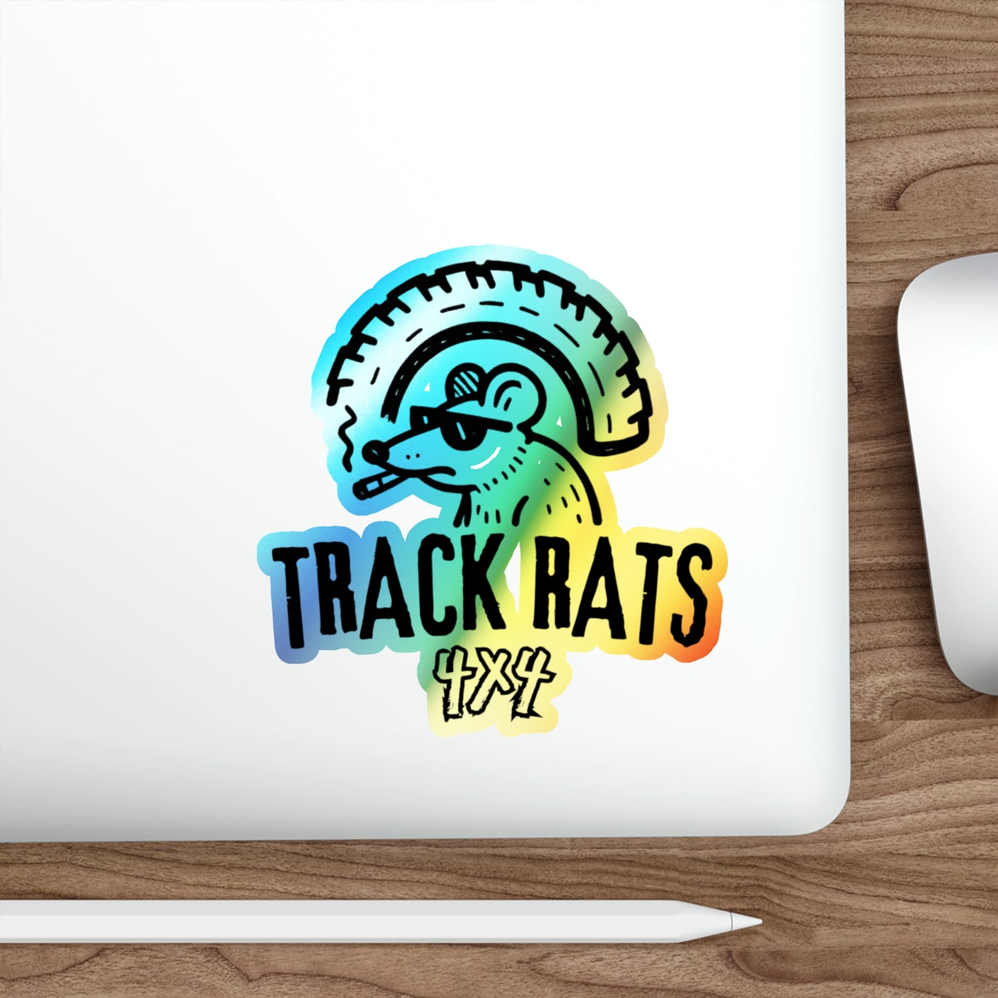 Holographic Track Rats 4x4 Sticker