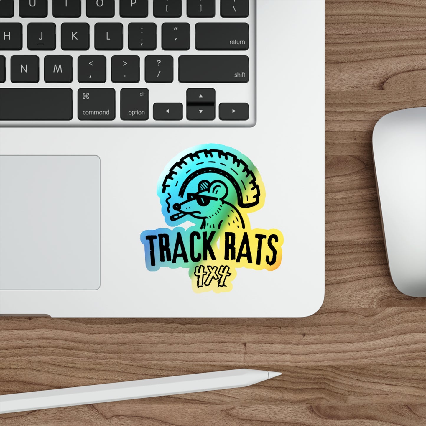 Holographic Track Rats 4x4 Sticker