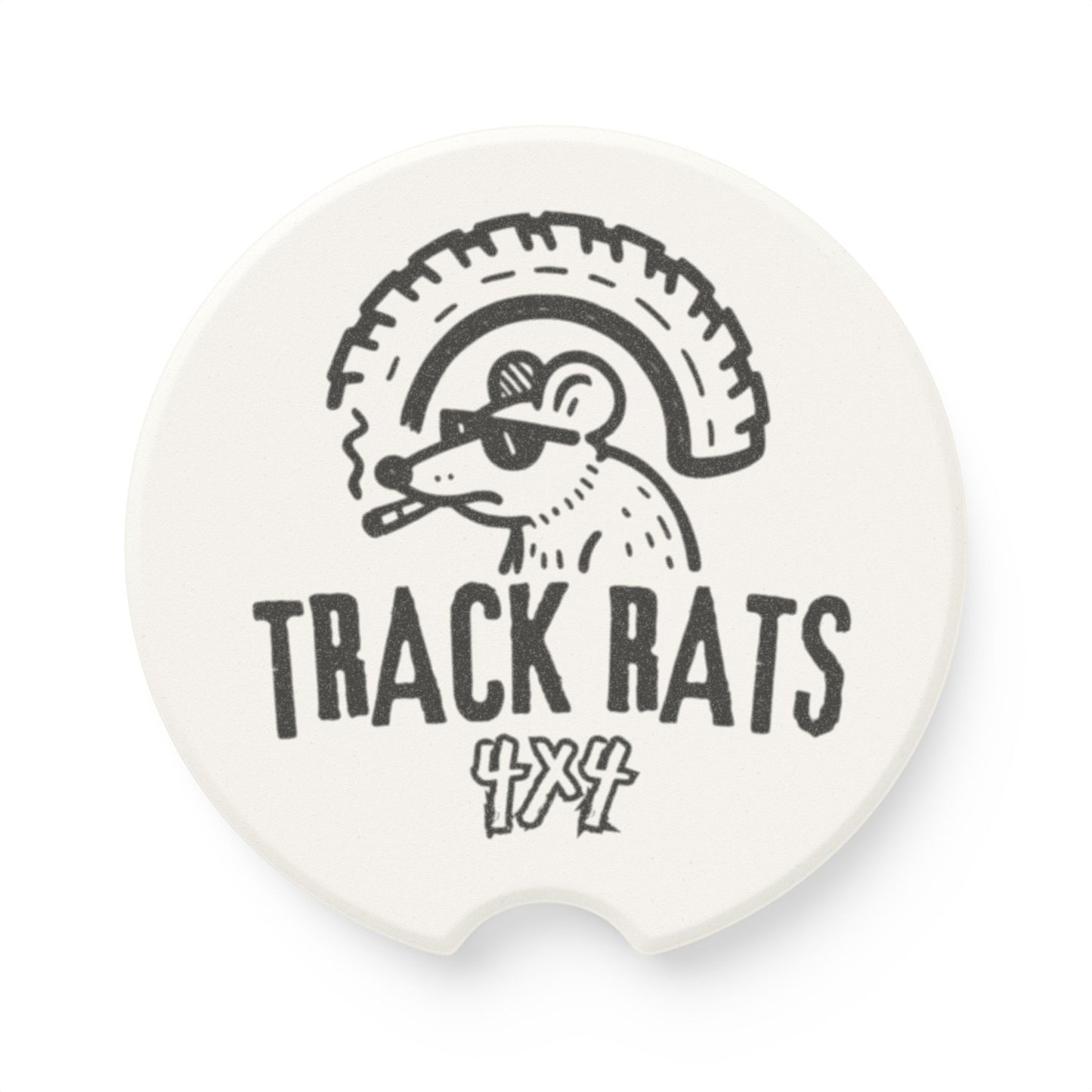 Track Rats 4x4 Car Coasters (white)