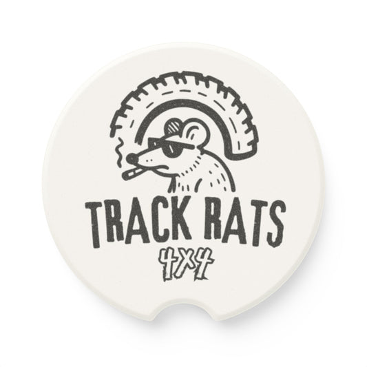 Track Rats 4x4 Car Coasters (white)