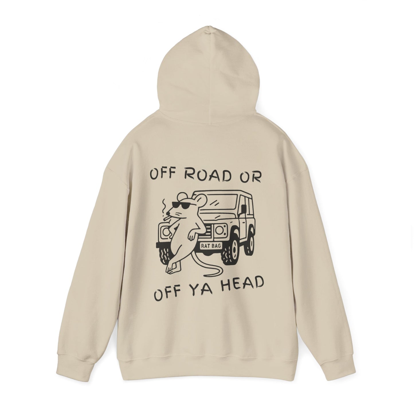 Track Rats 4x4 “off road or off ya head” (black logo) Hoodie