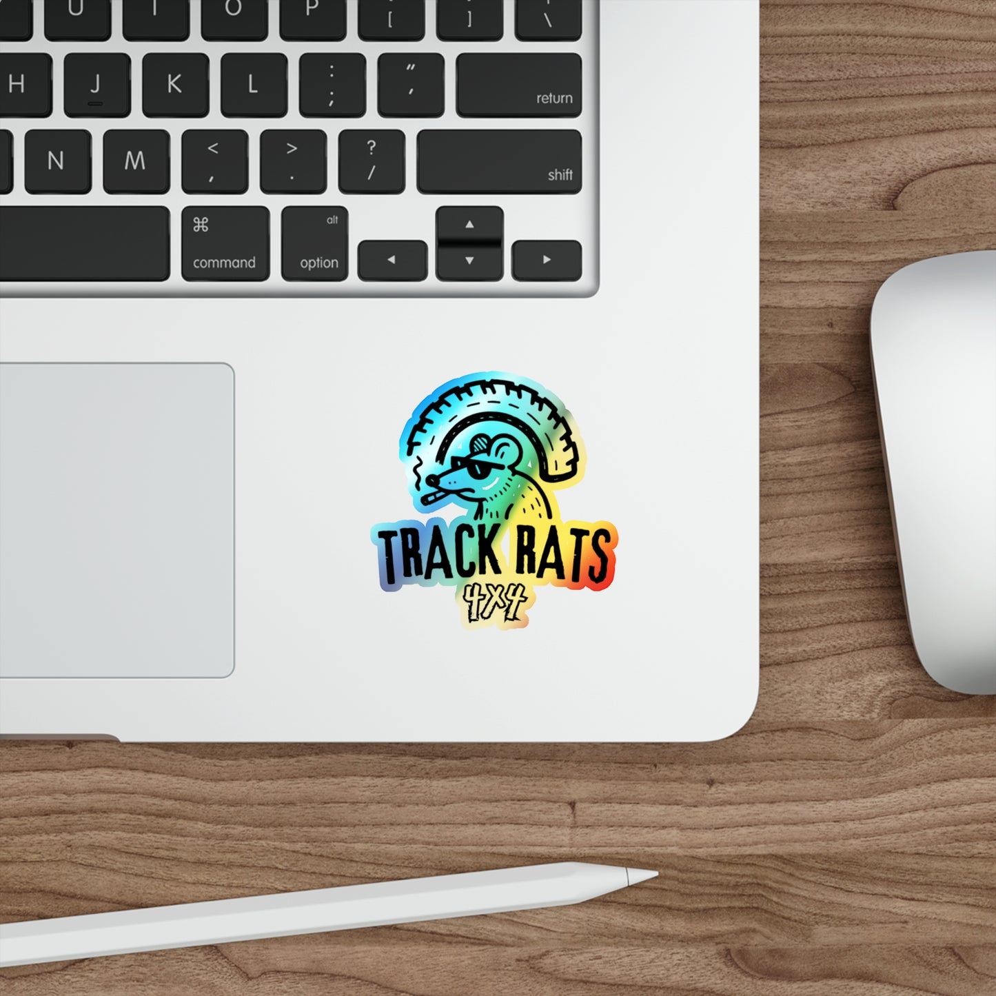 Holographic Track Rats 4x4 Sticker
